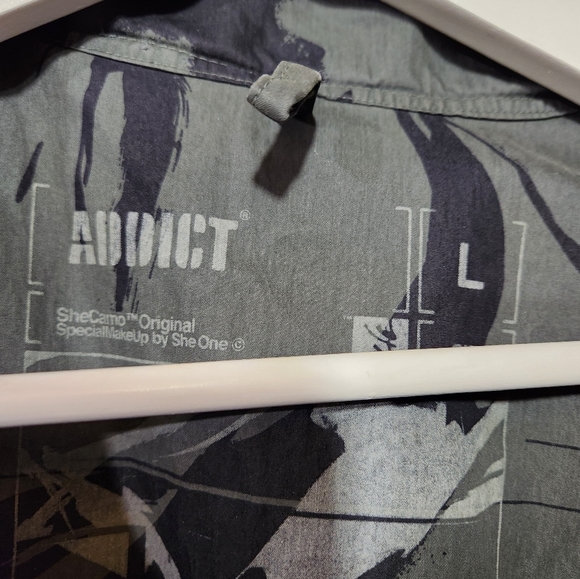 Throwback ADDICT SheCamo Original M-65 Military Camouflage Green Black Coat sz L - Picture 13 of 14